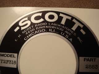 Black & Silver 3 Round Scott Radio NEW Speaker Decal  