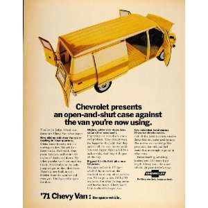  1971 Ad Chevrolet Chevy Van V6 155 hp V8 255 hp Engines 