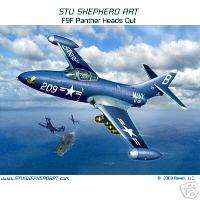 Panther Heads Out; F9F UN MATTED Print by Stu Shepherd  
