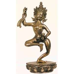   Bronze Statue Tantric Dancing Dakini with Damaru Drum 