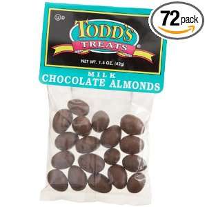 Todds Incorporated Milk Chocolate Almonds, 1.50 Ounce Bags (Pack of 