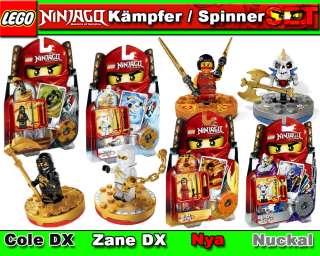   die 4 neuen Ninjago Kämpfer / Spinner (wie folgt aufgeführt