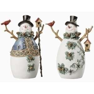  Pack of 4 Happy Holidays Pine Berry Christmas Snowman 