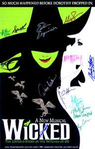   2006 Hand Signed Broadway Poster ~WICKED~ Eden Espinosa & Megan Hilty