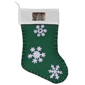  Felt Christmas Stocking Green Snow Owl 