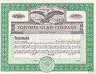 fostoria glass company stock certificate 