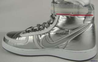NIKE VANDAL HIGH PREMIUM Womens Silver Gloss Shoes 8  