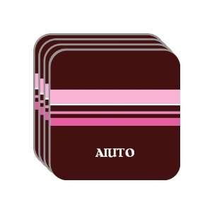 Personal Name Gift   AIUTO Set of 4 Mini Mousepad Coasters (pink 
