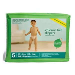 Seventh Generation Baby Diapers Stage 5 (27+ lbs.) 26 count Chlorine 