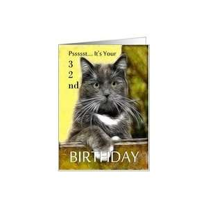    Birthday ~ Age Specific 32nd ~ Cat in a box Card Toys & Games
