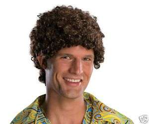 51873 Tight Fro Wig Brown Afro Curly Hair 70s Halloween  