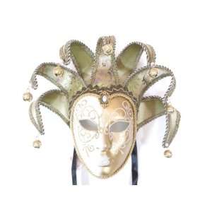    White Gold Jolly Lillo Venetian Masquerade Mask