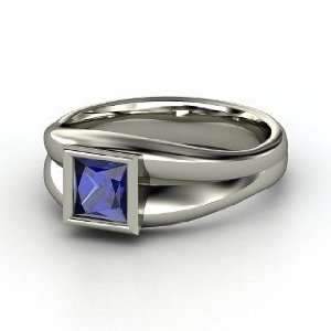  Akari Ring, Princess Sapphire Sterling Silver Ring 