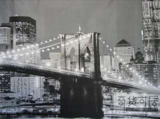 Gorgeous Nostalgic Brooklyn Bridge Fabric Shower Curtain N03