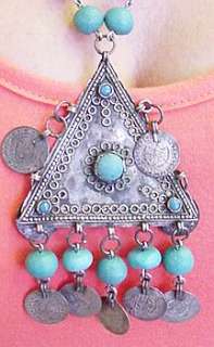 OLD ANATOLIAN NECKLACE ROUGH TURQUOISE BEADS  