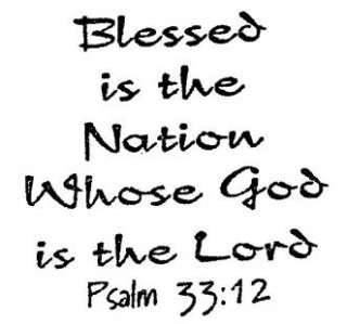 Blessed is the Nation Whose God is the Lord unmounted rubber stamp 