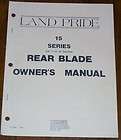 Land Pride 15 Series Rear Blade Owners Parts Manual
