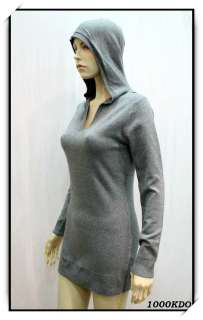 Pull mini robe tunique a capuche gris M/L 38 40 VPR38  