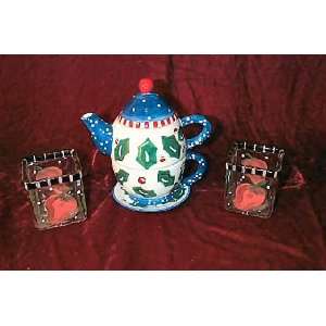  New Bella Casa Ganz Hand Painted Tea For One Set Signed w 