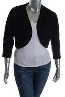 Jessica Howard NEW Plus Size Black Cardigan Stretch Sweater Crop 18W 