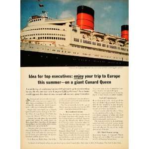   Cruise Ship Cunard Europe   Original Print Ad
