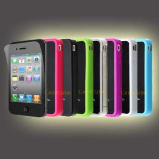 7x Gel Skin Bumper Cases iPhone 4 4G + Screen Protector  