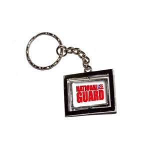   United States National Guard with Flag   New Keychain Ring Automotive