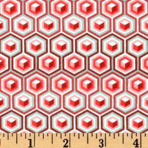   Charming Voile Hex Box Coral Fabric By The Yard Arts, Crafts & Sewing