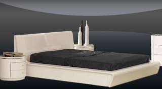 description contemporary symphony platform bed in white high gloss 