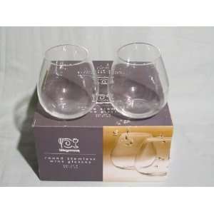  Set of 4   Wegmans Round Stemless Wine Glasses   22 Fl Oz 