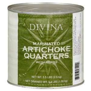 Divina Marinated Artichoke Quarters with Herbs, 5.5 pounds  