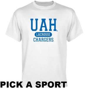 Alabama Huntsville (UAH) Chargers White Custom Sport T 