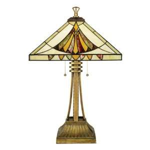  Quoizel Pyramid Tiffany 2 Light Table Lamp