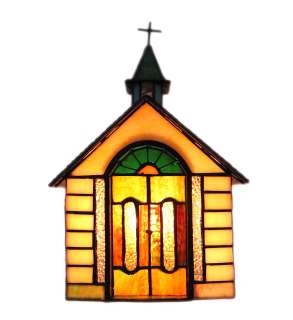 Beautiful Stained Glass Church Table Accent Lamp  