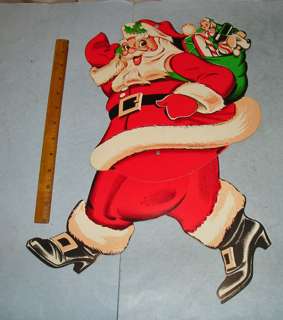   jointed Beistle Die Cuts Merry Christmas & 2 facing 19 Santa Claus
