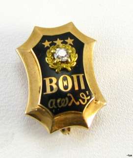 BETA THETA PI   fraternity 14k Gold 1916 Vintage Genuine Diamond BADGE 