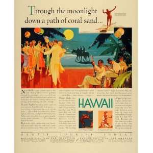  1931 Ad Hawaii Aloha State Vacation Island Waikiki Trip 