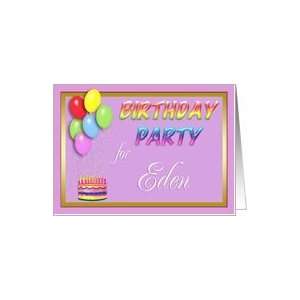  Eden Birthday Party Invitation Card Toys & Games