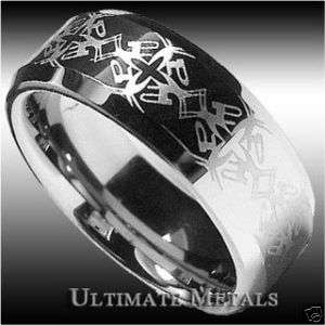 8MM Tungsten Ring Wedding Band Laser Etched 8 to 13  