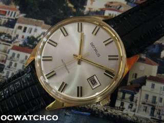 Large Vintage 1960s Mens Benrus Automatic 17Jewels Silver Dial One 