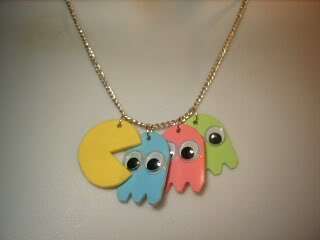 PAC MAN Charm Necklace* unique*kitsch*retro*80s*pacman  