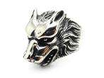Mens gothic wolf hammer akuro silver stainless steel finger ring PUNK 