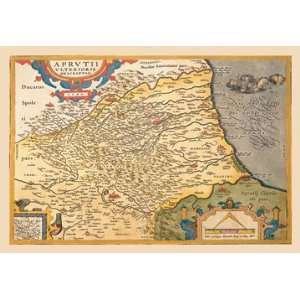  Map of Northeastern Italy 20x30 Canvas