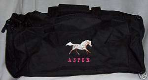 Appaloosa Horse POA black Duffle Duffel Bag rodeo  