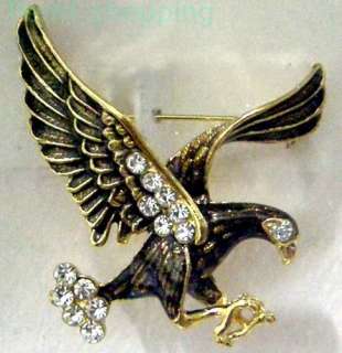 RARE UNIQUE CRYSTAL BROOCH PIN Eagle NEW Jewelry 30  