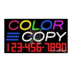 Color Copy Neon Sign 20 Tall x 37 Wide x 3 Deep