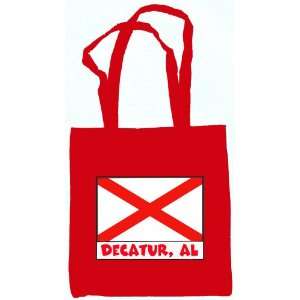  Decatur Alabama Souvenir Tote Bag Red 