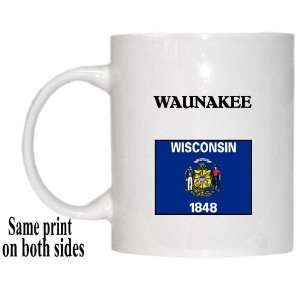  US State Flag   WAUNAKEE, Wisconsin (WI) Mug Everything 