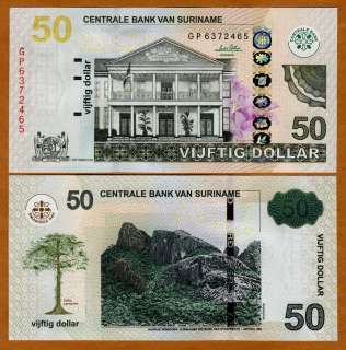 Suriname Surinam, 50 Dollars, 2010 (2011), P New, UNC  