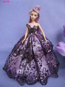   handmade Wedding Clothes Party Dresses Gown for Barbie Doll A113